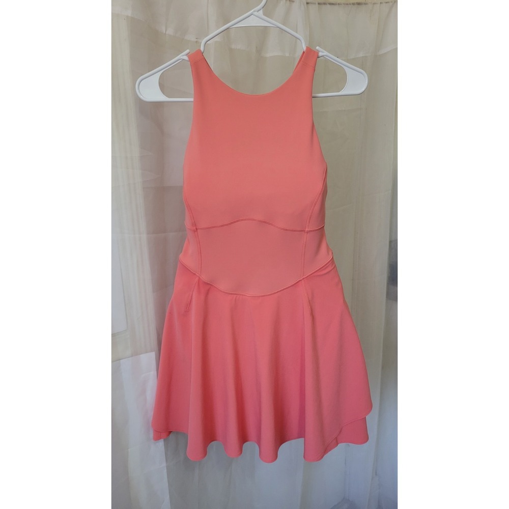 Lululemon Court Crush Tennis Dress Size 4 Women's Raspberry Cream Lined Athletic